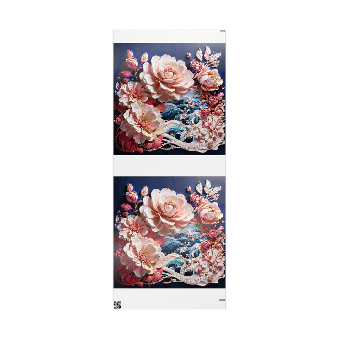 Blossoming Floral Symphony - Wrapping Paper - Home Decor - g(0D·IO) - 30'' x 72'' - Glossy -