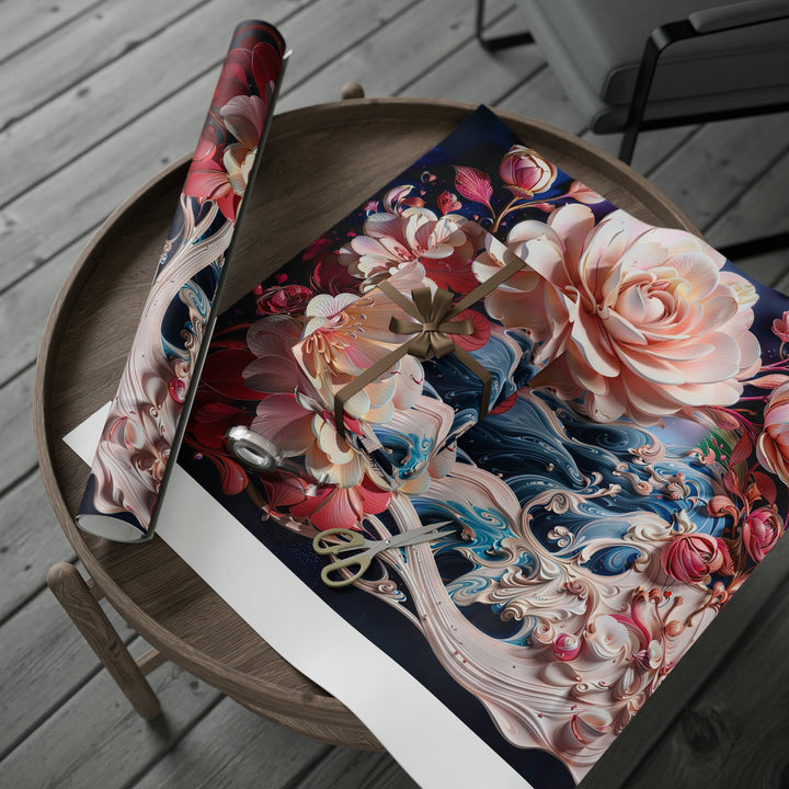 Blossoming Floral Symphony - Wrapping Paper - Home Decor - g(0D·IO) - 30'' x 72'' - Matte -