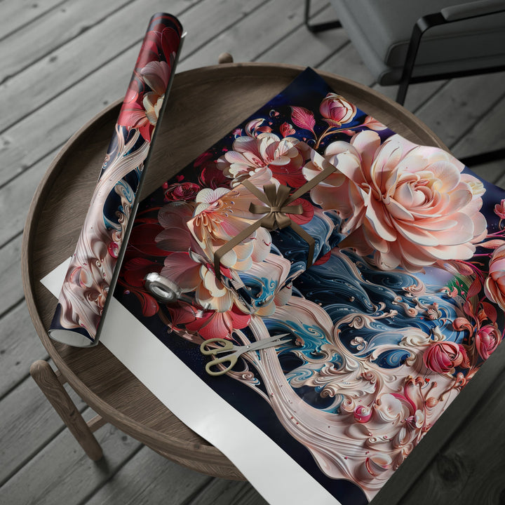 Blossoming Floral Symphony - Wrapping Paper - Home Decor - g(0D·IO) - 30'' x 72'' - Matte -