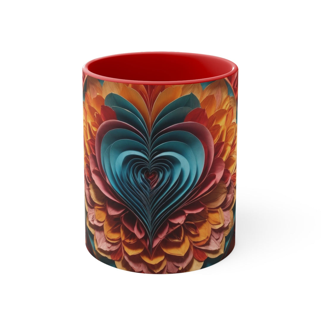 Blossoming Love Mandala - Accent Coffee Mug - Mug - g(0D·IO) - Red - 11oz -