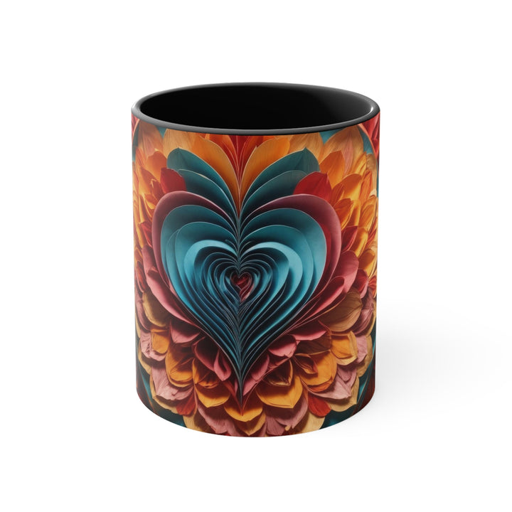 Blossoming Love Mandala - Accent Coffee Mug - Mug - g(0D·IO) - Black - 11oz -