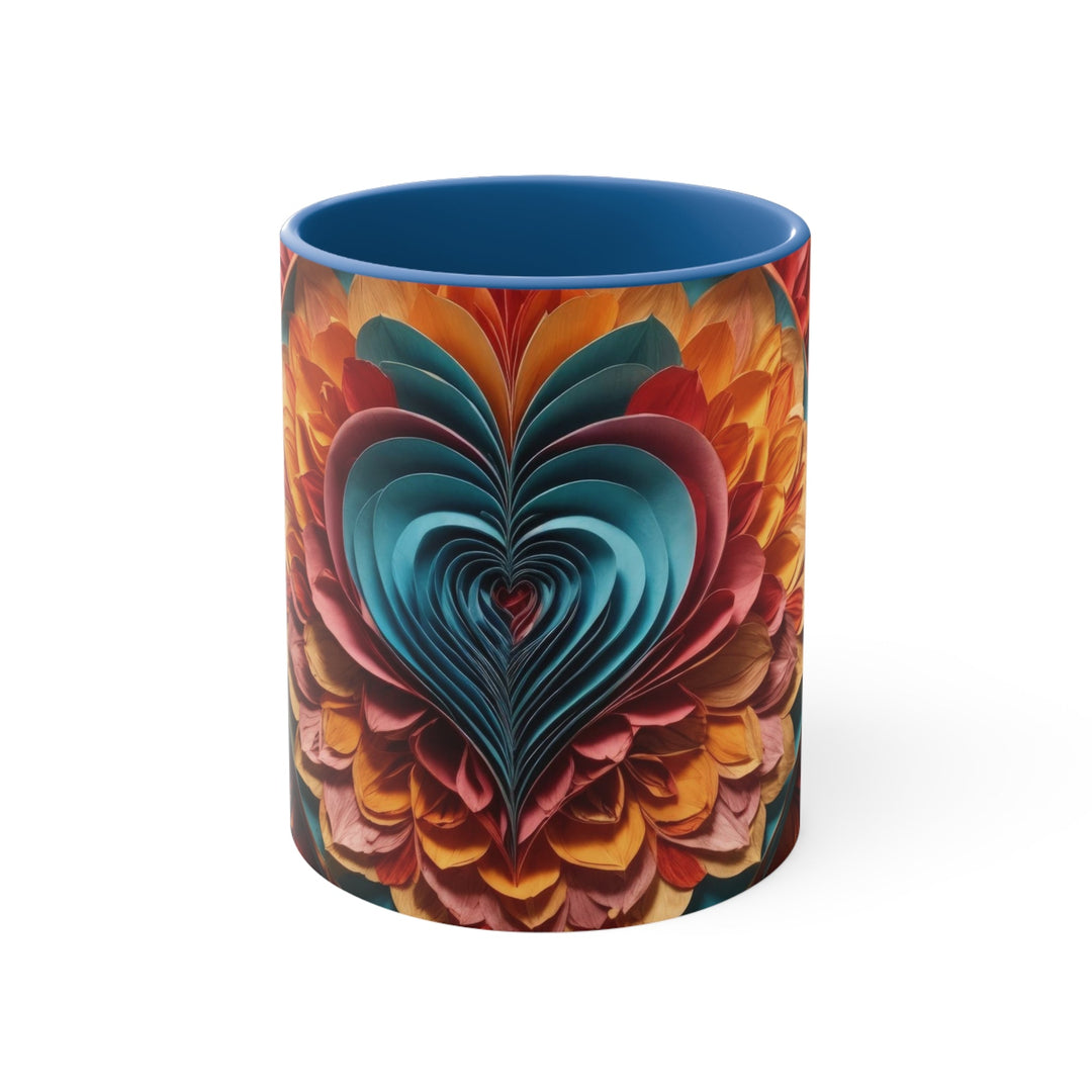 Blossoming Love Mandala - Accent Coffee Mug - Mug - g(0D·IO) - Blue - 11oz -