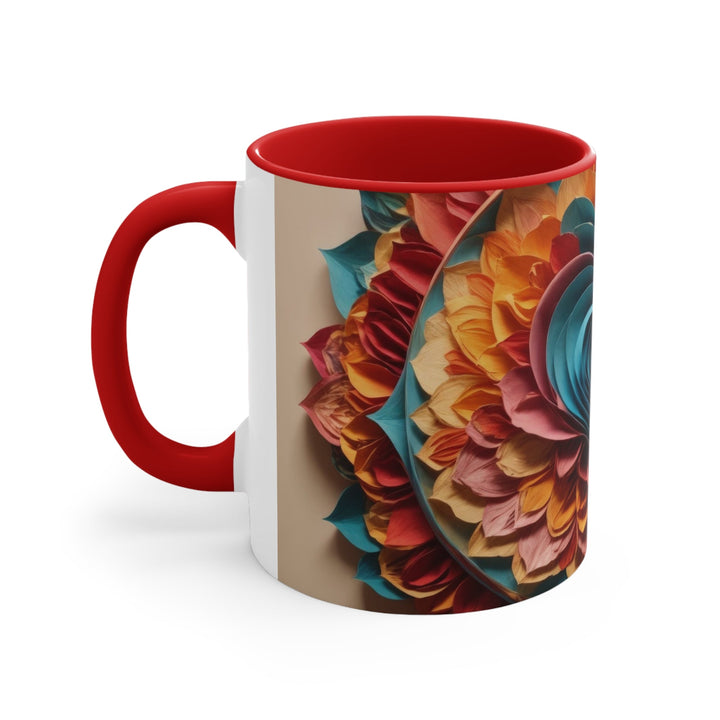 Blossoming Love Mandala - Accent Coffee Mug - Mug - g(0D·IO) - Pink - 11oz -