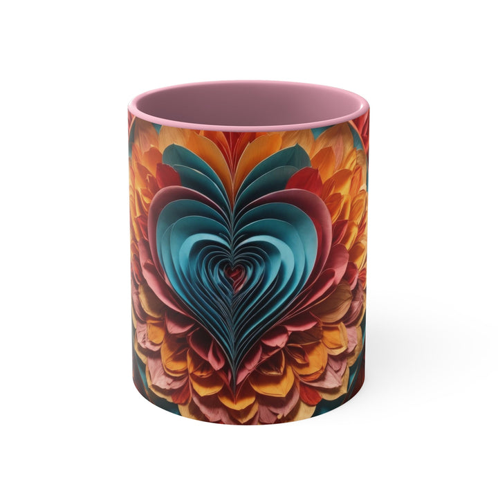 Blossoming Love Mandala - Accent Coffee Mug - Mug - g(0D·IO) - Pink - 11oz -