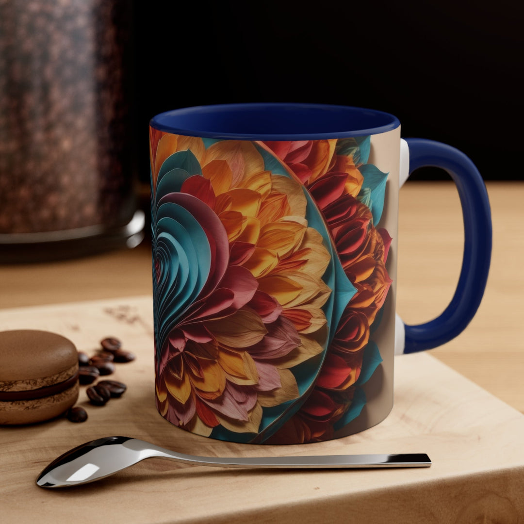 Blossoming Love Mandala - Accent Coffee Mug - Mug - g(0D·IO) - Pink - 11oz -