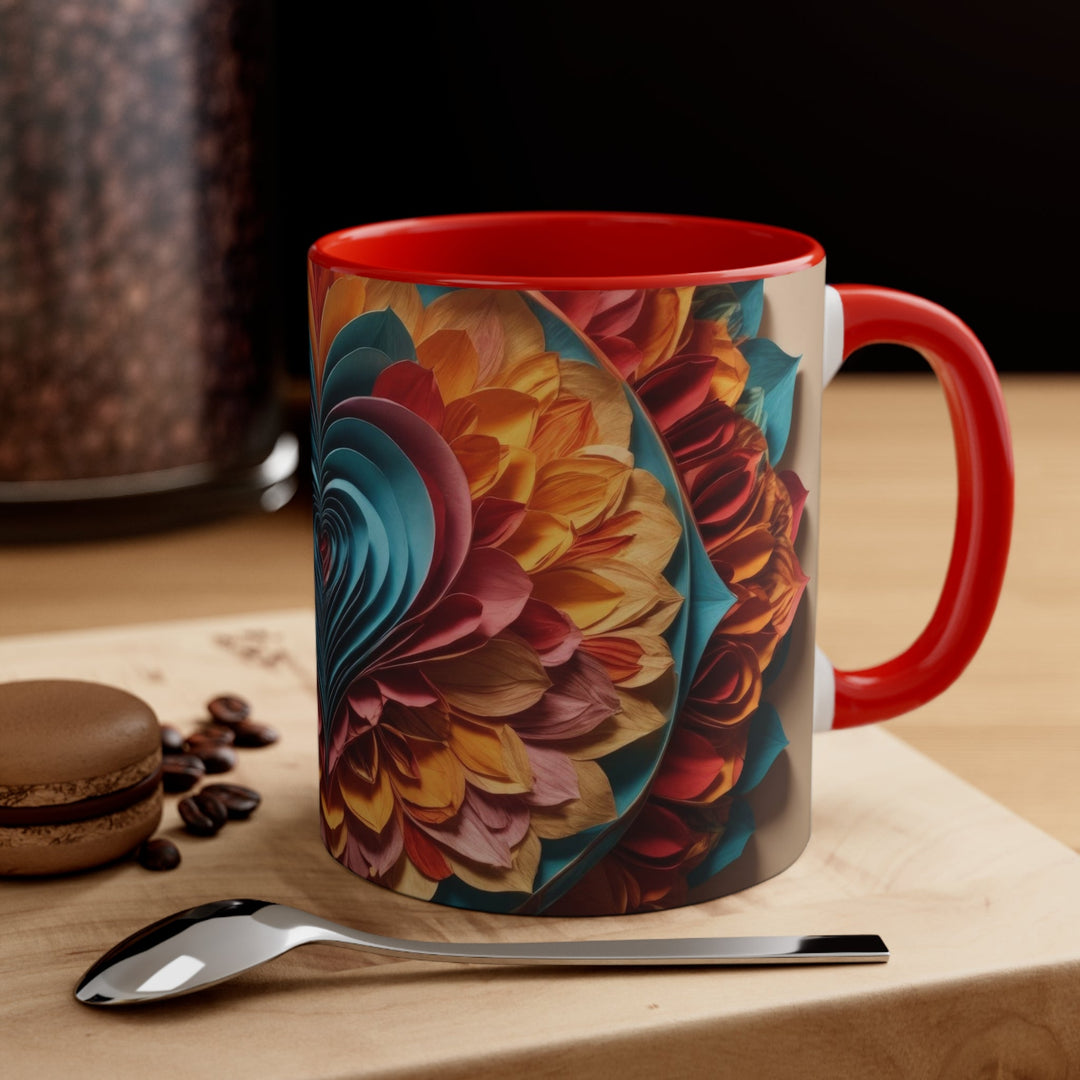 Blossoming Love Mandala - Accent Coffee Mug - Mug - g(0D·IO) - Pink - 11oz -