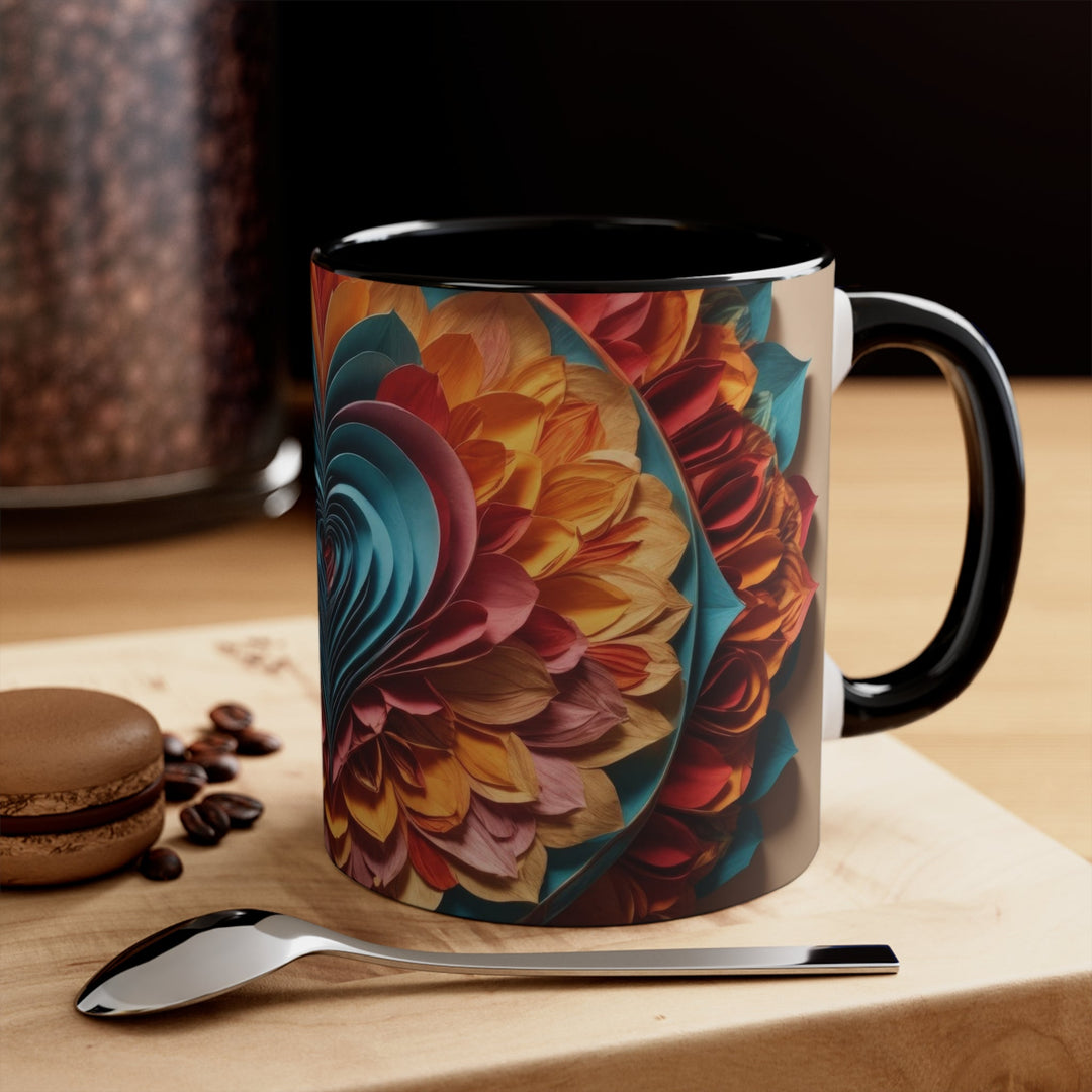 Blossoming Love Mandala - Accent Coffee Mug - Mug - g(0D·IO) - Pink - 11oz -