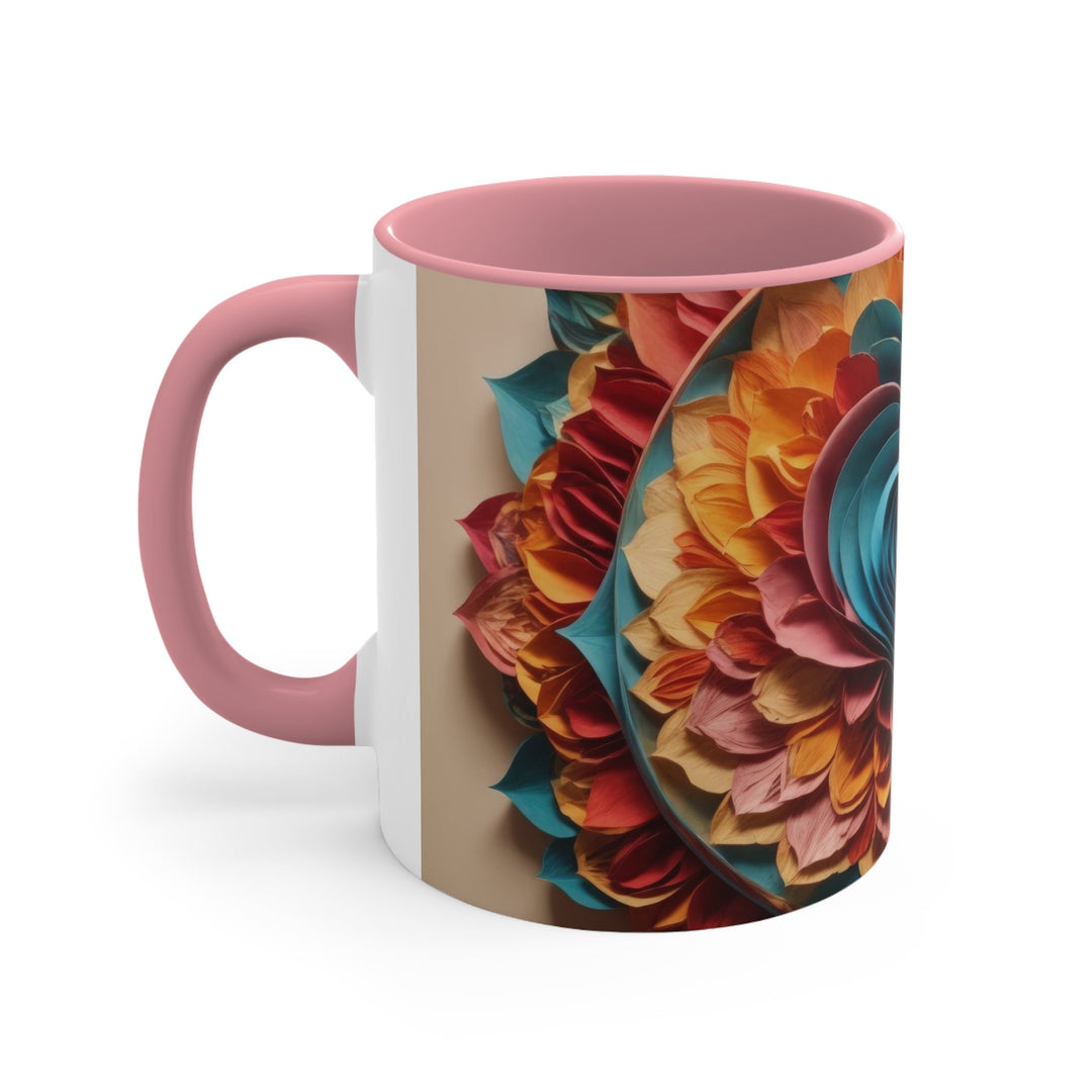 Blossoming Love Mandala - Accent Coffee Mug - Mug - g(0D·IO) - Pink - 11oz -