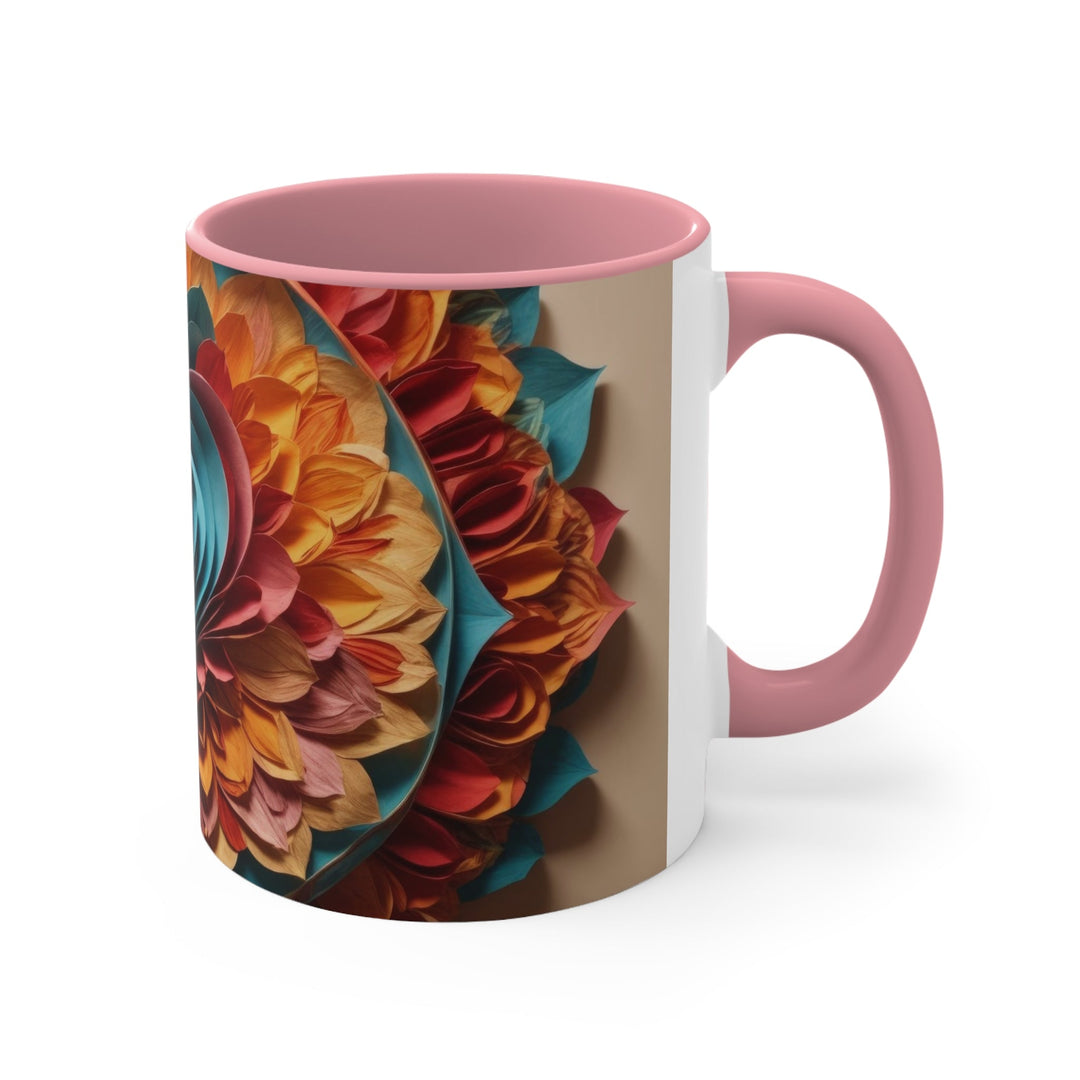 Blossoming Love Mandala - Accent Coffee Mug - Mug - g(0D·IO) - Pink - 11oz -