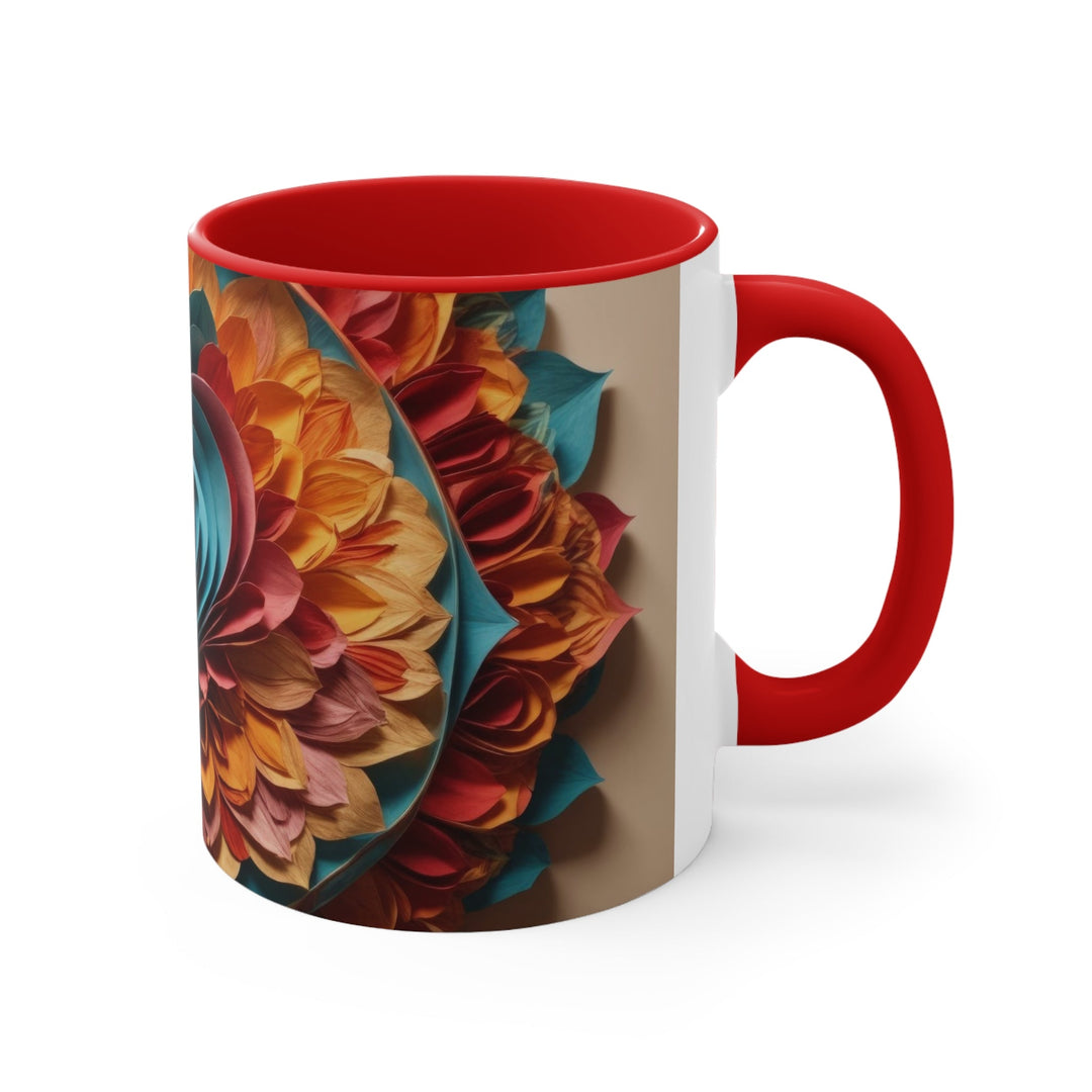 Blossoming Love Mandala - Accent Coffee Mug - Mug - g(0D·IO) - Pink - 11oz -