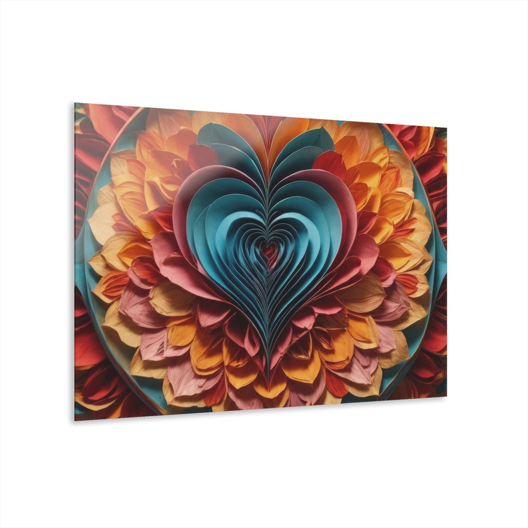 Blossoming Love Mandala - Acrylic Prints (French Cleat Hanging) - Home Decor - g(0D·IO) - 36" x 24" (Horizontal) - 0.25'' -