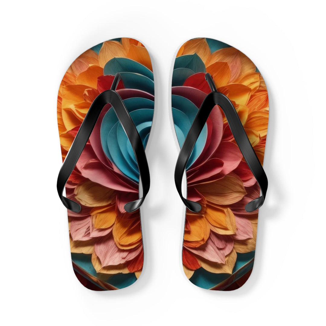 Blossoming Love Mandala - Flip Flops - Shoes - g(0D·IO) - L - Black sole -