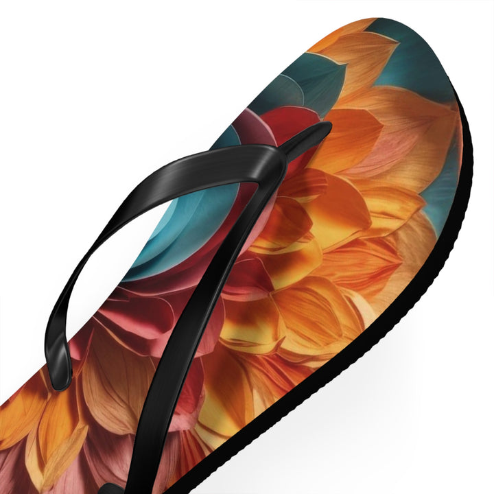 Blossoming Love Mandala - Flip Flops - Shoes - g(0D·IO) - XL - Black sole -