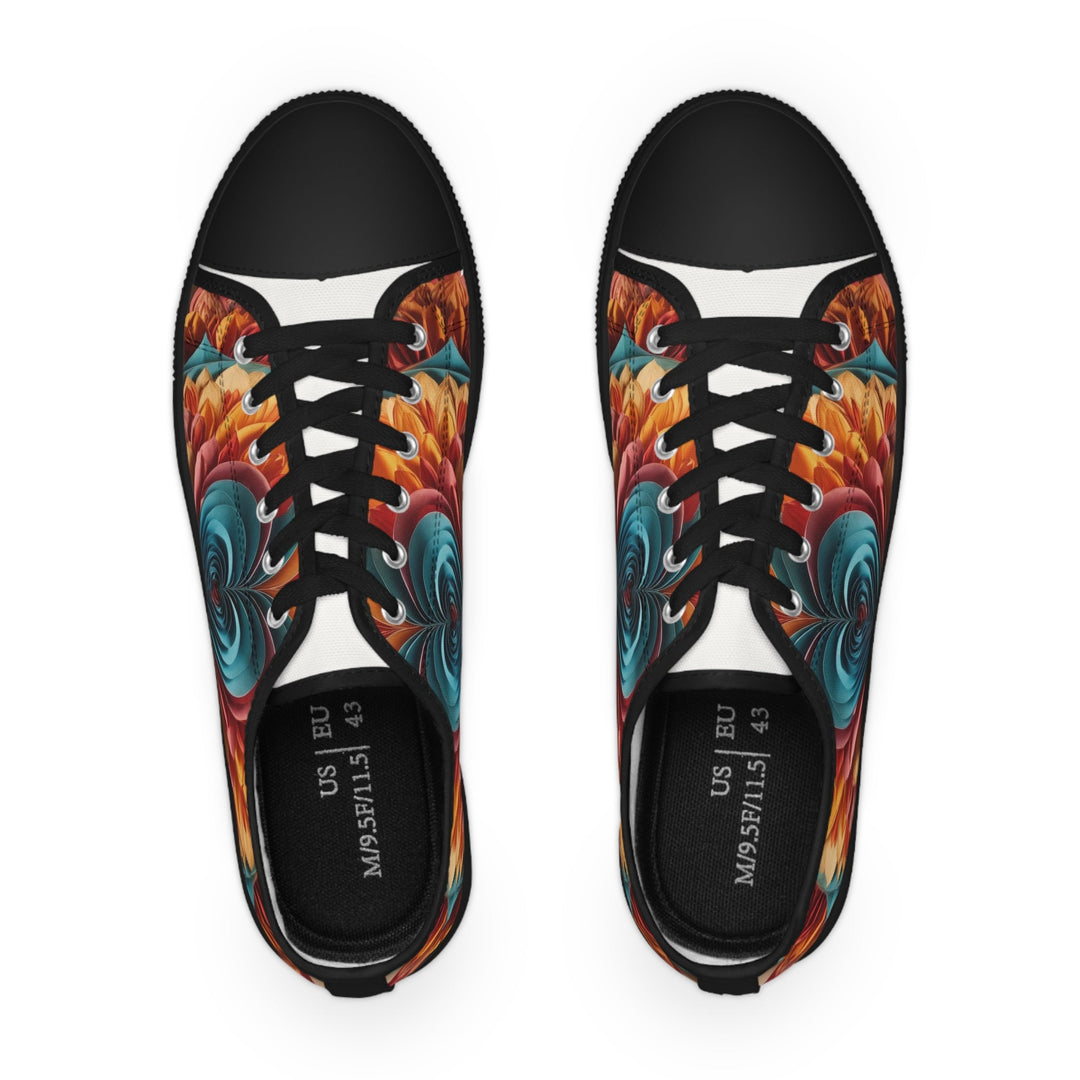 Blossoming Love Mandala - Men's Lowtop Sneakers - Shoes - g(0D·IO) - US 5 - Black sole -