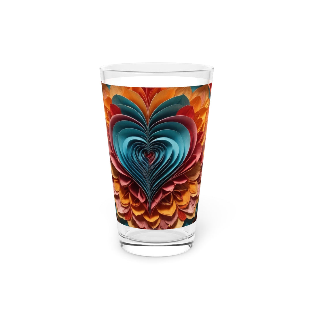 Blossoming Love Mandala - Pint Glass - Mug - g(0D·IO) - 16oz - -