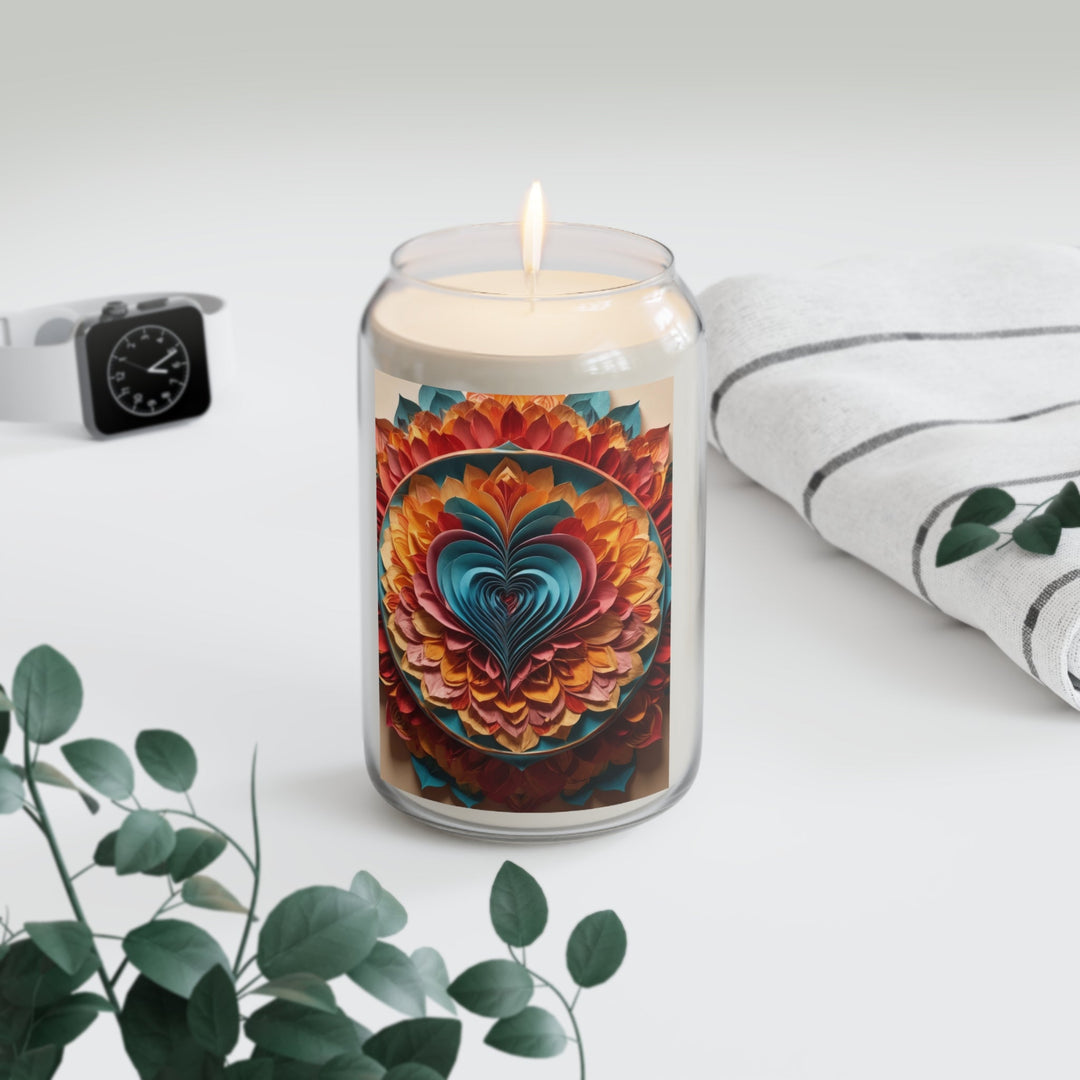 Blossoming Love Mandala - Scented Candle - Home Decor - g(0D·IO) - Vanilla Bean - 13.75oz -
