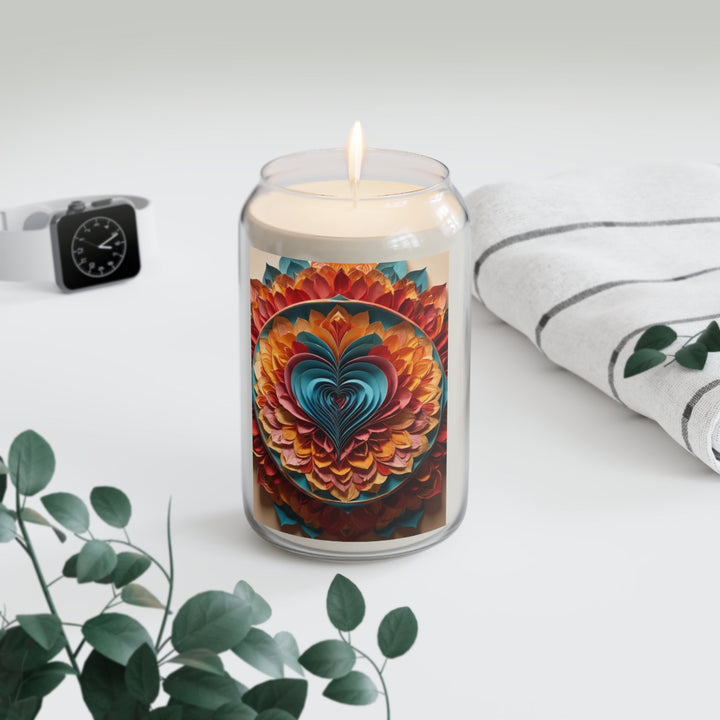 Blossoming Love Mandala - Scented Candle - Home Decor - g(0D·IO) - Vanilla Bean - 13.75oz -