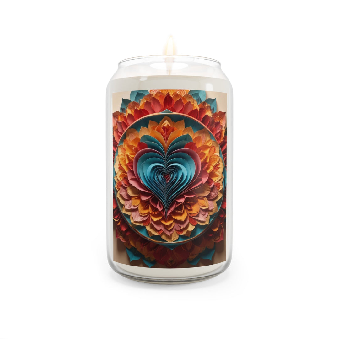 Blossoming Love Mandala - Scented Candle - Home Decor - g(0D·IO) - Vanilla Bean - 13.75oz -