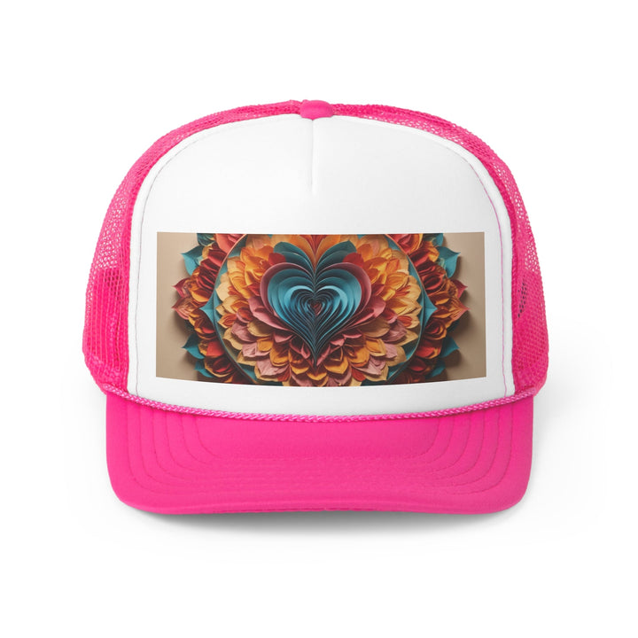 Blossoming Love Mandala - Trucker Hat - Hats - g(0D·IO) - Pink - One size -