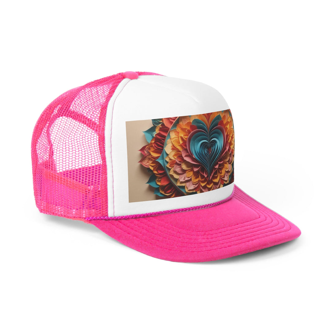 Blossoming Love Mandala - Trucker Hat - Hats - g(0D·IO) - Pink - One size -