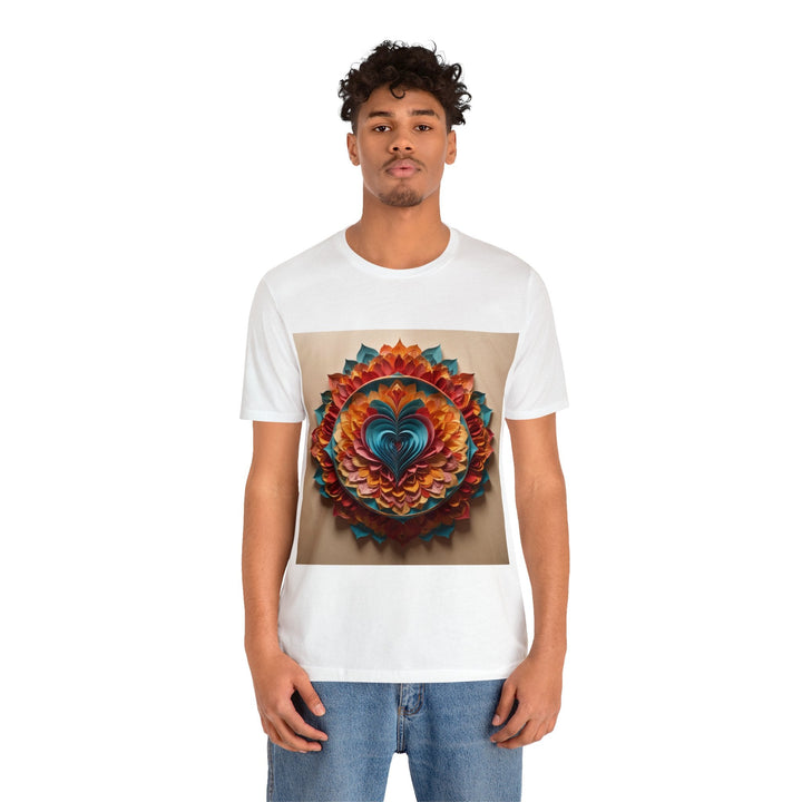 Blossoming Love Mandala - Unisex Jersey Short Sleeve Tee - T-Shirt - g(0D·IO) - Black - S -