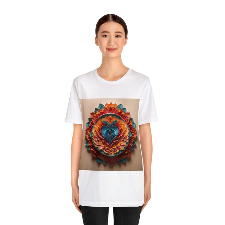 Blossoming Love Mandala - Unisex Jersey Short Sleeve Tee - T-Shirt - g(0D·IO) - Black - S -