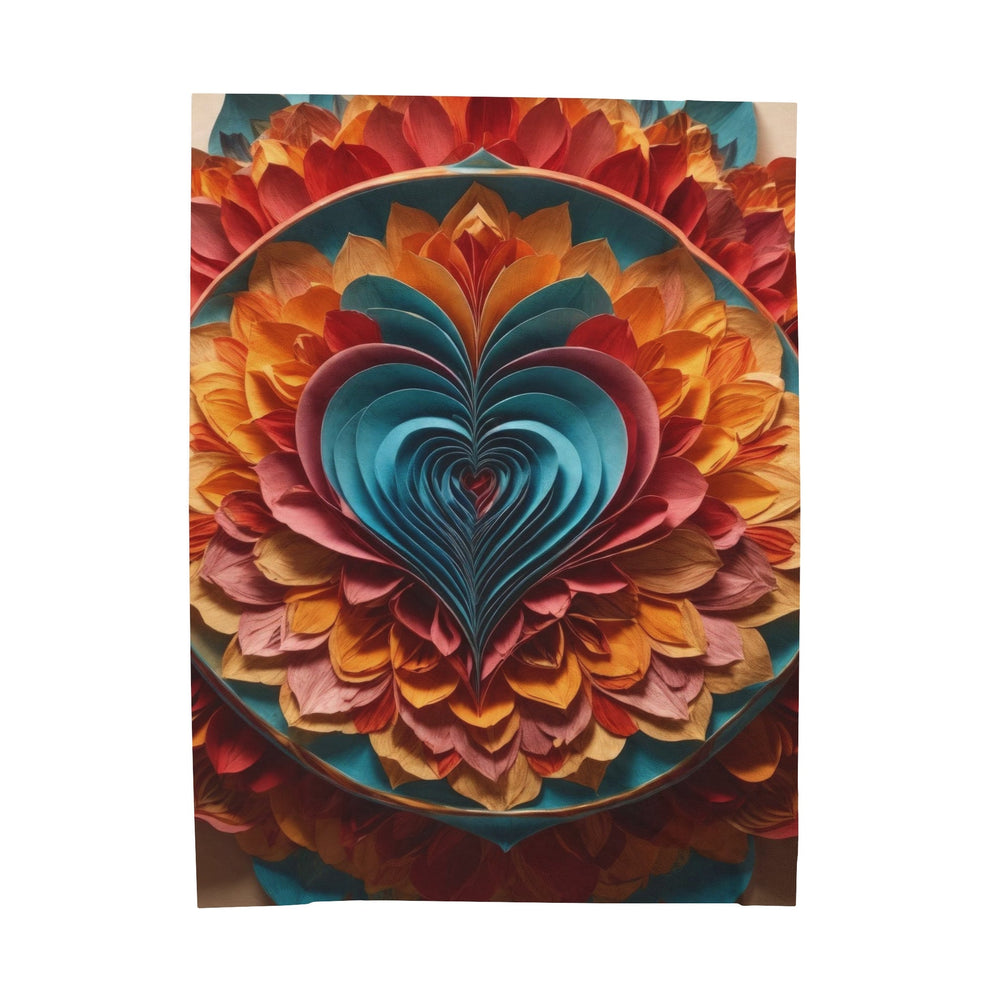 Blossoming Love Mandala - Velveteen Plush Blanket - All Over Prints - g(0D·IO) - 60" × 80" - -