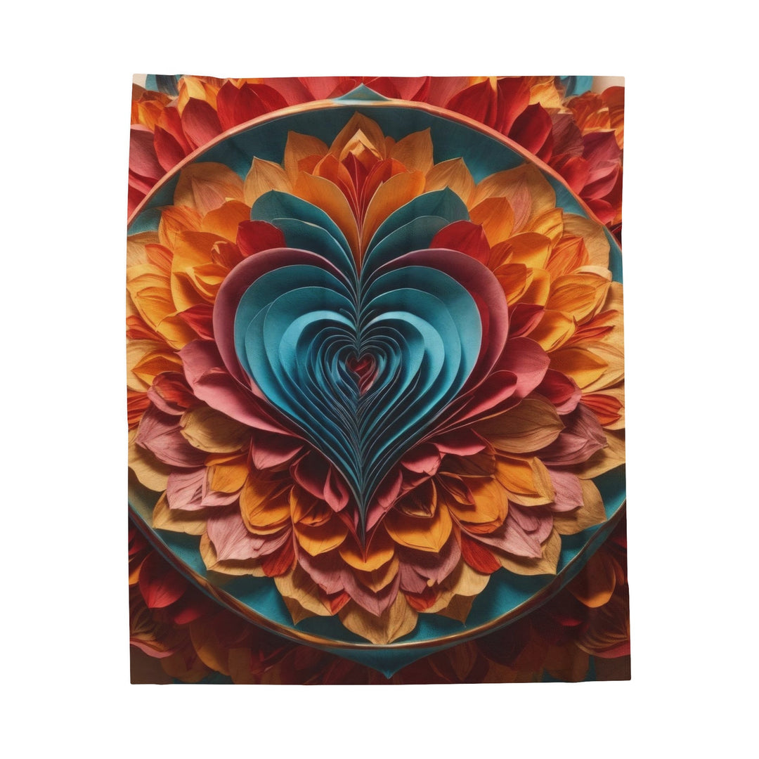 Blossoming Love Mandala - Velveteen Plush Blanket - All Over Prints - g(0D·IO) - 50" × 60" - -