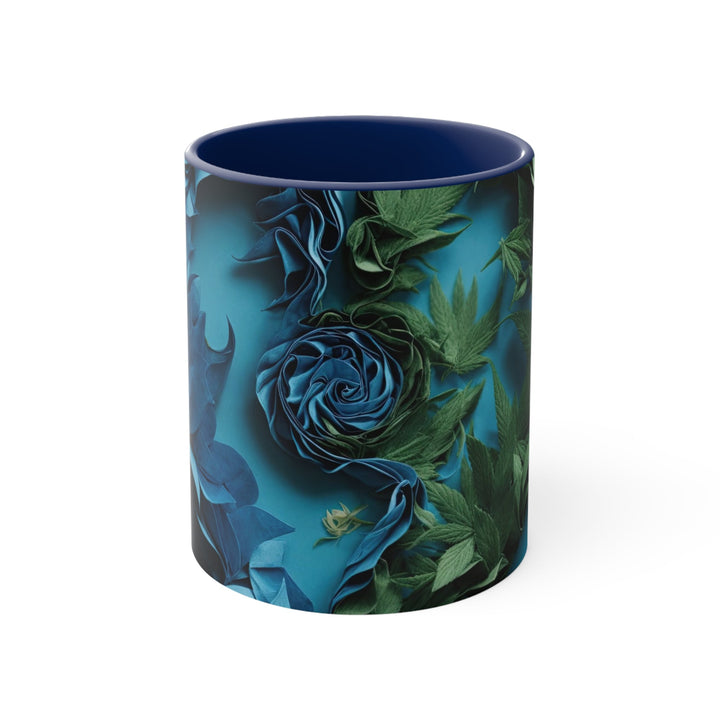 Botanical Dual Heart - Accent Coffee Mug - Mug - g(0D·IO) - Navy - 11oz -