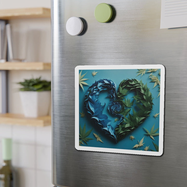 Botanical Dual Heart - Die-cut Magnet - Home Decor - g(0D·IO) - 6 × 6" - Die-Cut - 1 pc