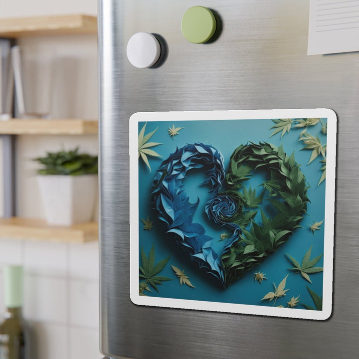 Botanical Dual Heart - Die-cut Magnet - Home Decor - g(0D·IO) - 6 × 6" - Die-Cut - 1 pc