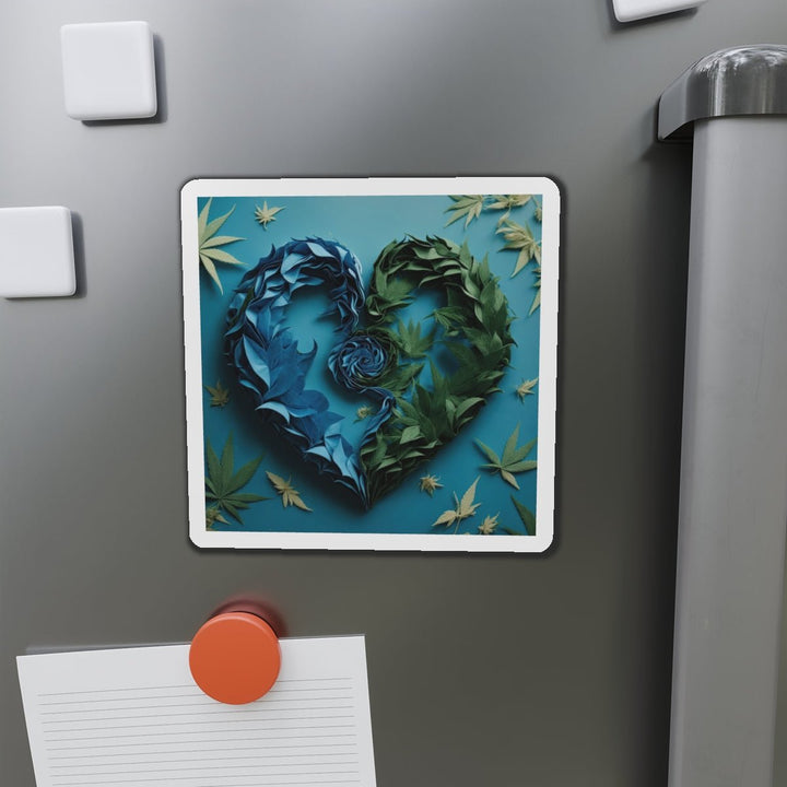 Botanical Dual Heart - Die-cut Magnet - Home Decor - g(0D·IO) - 6 × 6" - Die-Cut - 1 pc
