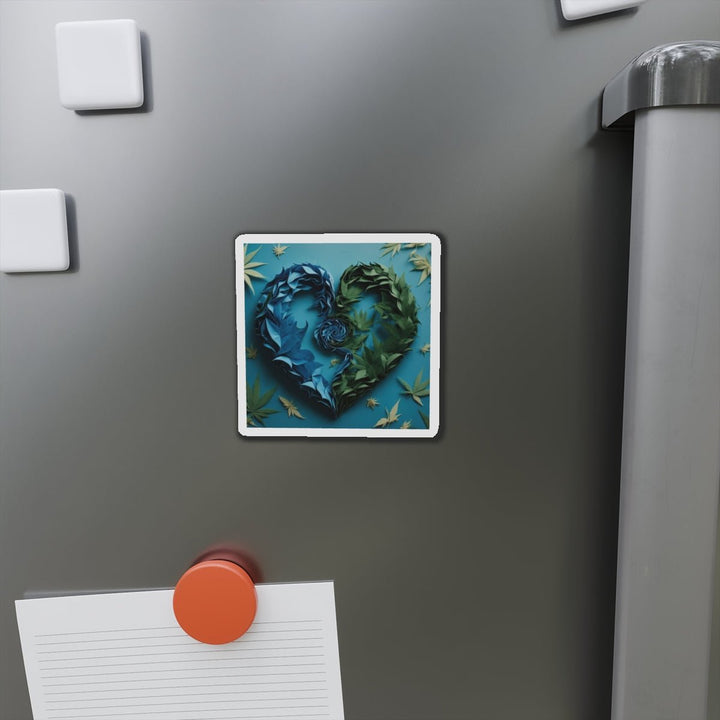 Botanical Dual Heart - Die-cut Magnet - Home Decor - g(0D·IO) - 6 × 6" - Die-Cut - 1 pc