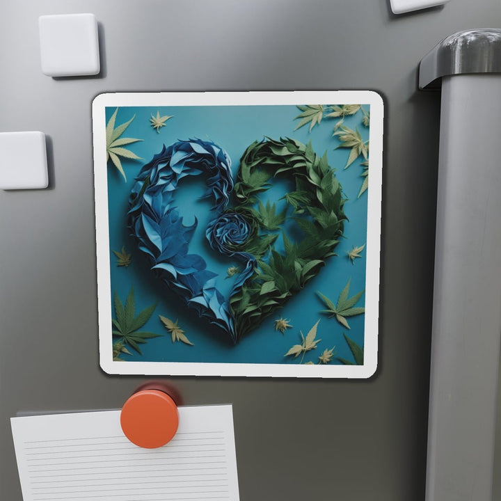 Botanical Dual Heart - Die-cut Magnet - Home Decor - g(0D·IO) - 6 × 6" - Die-Cut - 1 pc