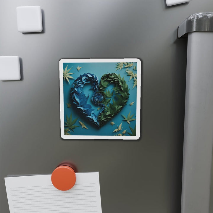 Botanical Dual Heart - Die-cut Magnet - Home Decor - g(0D·IO) - 6 × 6" - Die-Cut - 1 pc