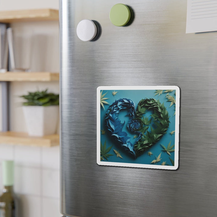 Botanical Dual Heart - Die-cut Magnet - Home Decor - g(0D·IO) - 6 × 6" - Die-Cut - 1 pc