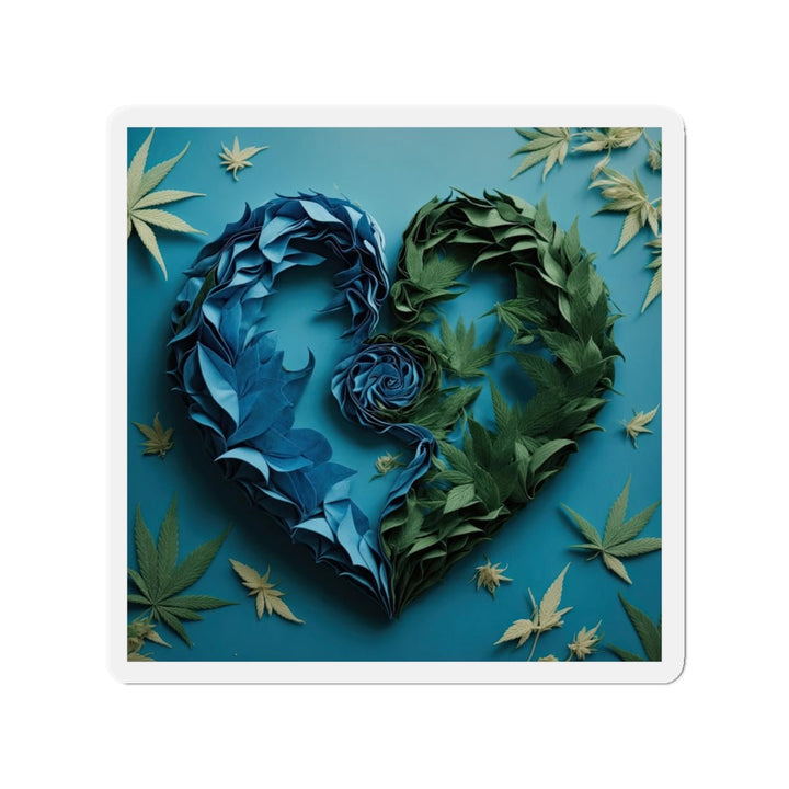 Botanical Dual Heart - Die-cut Magnet - Home Decor - g(0D·IO) - 6 × 6" - Die-Cut - 1 pc
