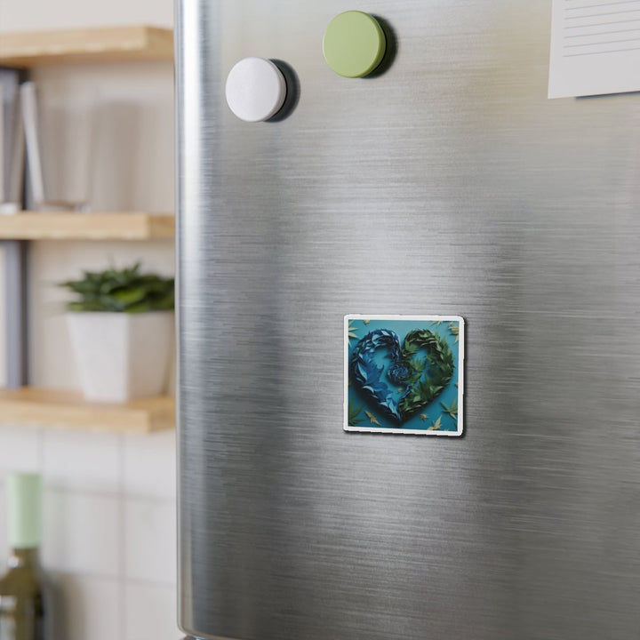 Botanical Dual Heart - Die-cut Magnet - Home Decor - g(0D·IO) - 6 × 6" - Die-Cut - 1 pc