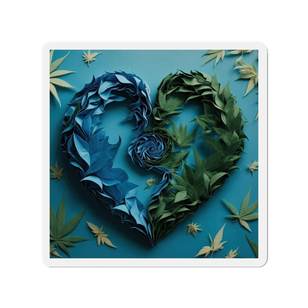 Botanical Dual Heart - Die-cut Magnet - Home Decor - g(0D·IO) - 3" x 3" - Die-Cut - 1 pc