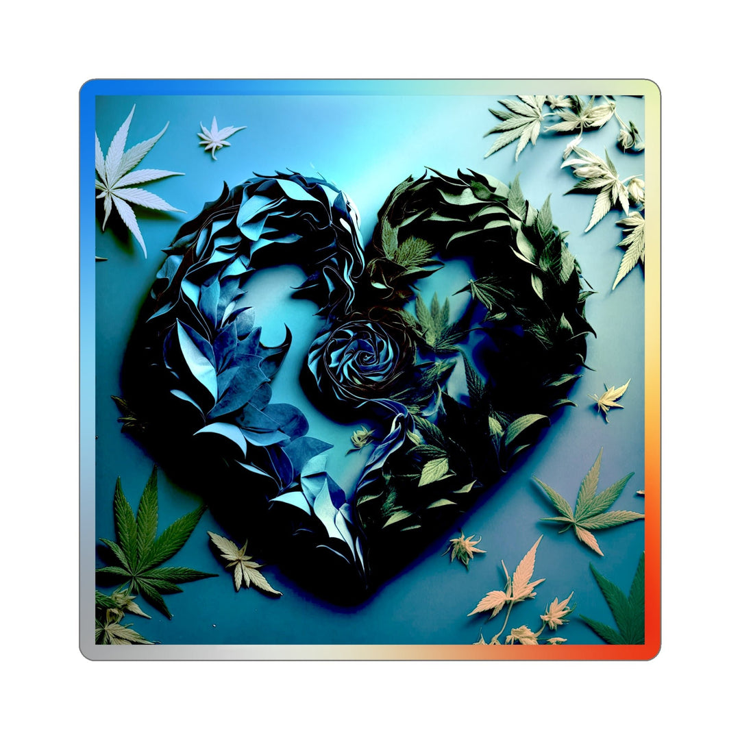 Botanical Dual Heart - Holographic Die-Cut Sticker - Paper products - g(0D·IO) - 6" × 6" - Die-Cut - Holographic