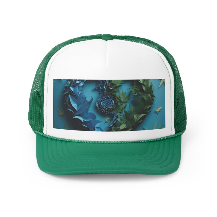 Botanical Dual Heart - Trucker Hat - Hats - g(0D·IO) - Green - One size -