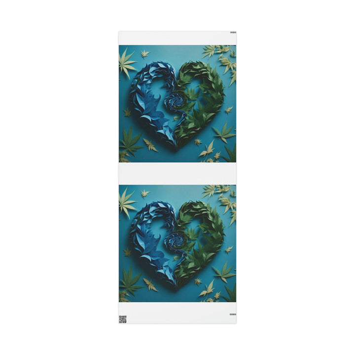 Botanical Dual Heart - Wrapping Paper - Home Decor - g(0D·IO) - 30'' x 72'' - Matte -