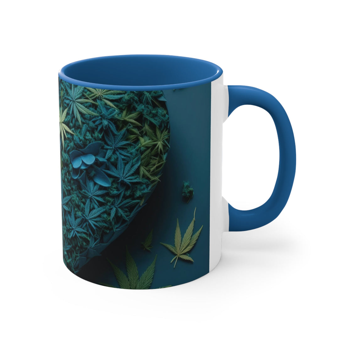 Cannabis Heart Art - Accent Coffee Mug - Mug - g(0D·IO) - Pink - 11oz -