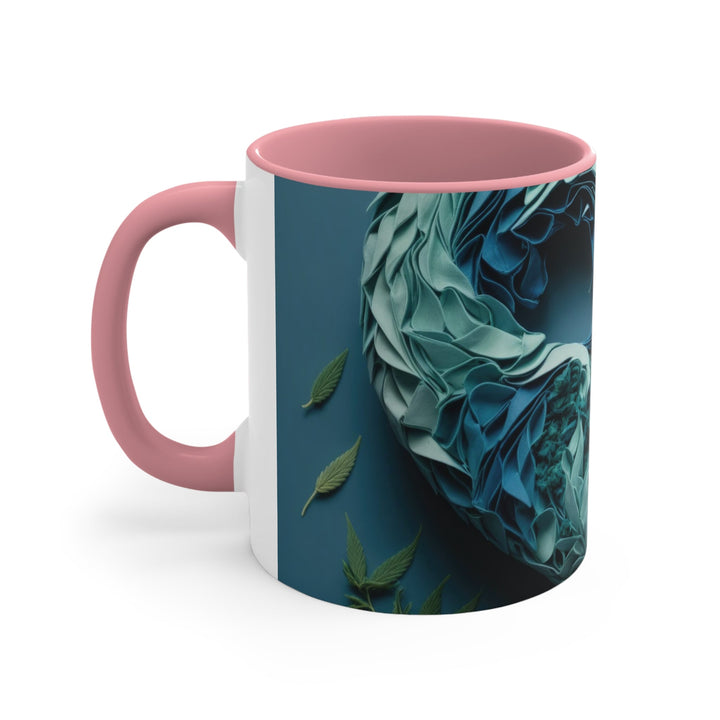 Cannabis Heart Art - Accent Coffee Mug - Mug - g(0D·IO) - Pink - 11oz -