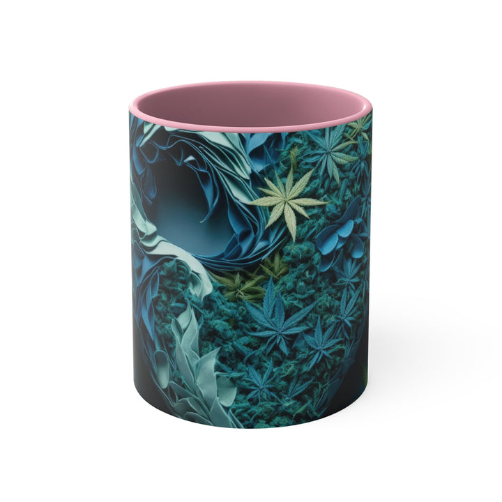 Cannabis Heart Art - Accent Coffee Mug - Mug - g(0D·IO) - Pink - 11oz -