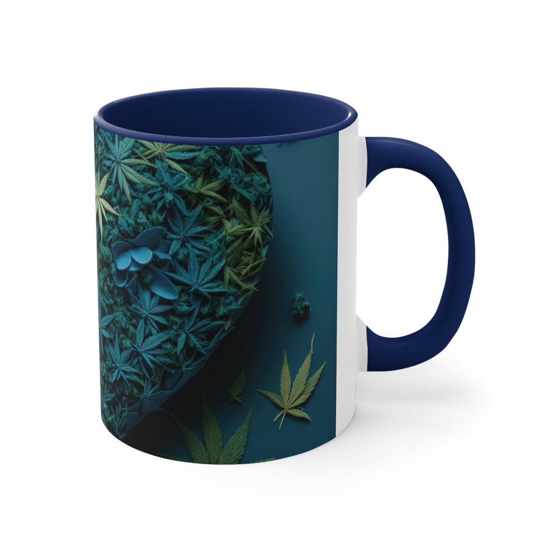 Cannabis Heart Art - Accent Coffee Mug - Mug - g(0D·IO) - Pink - 11oz -