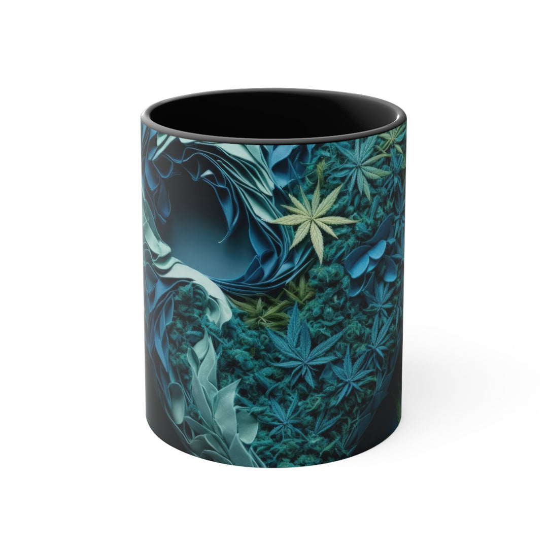 Cannabis Heart Art - Accent Coffee Mug - Mug - g(0D·IO) - Black - 11oz -