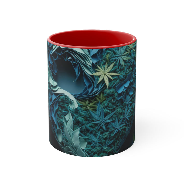 Cannabis Heart Art - Accent Coffee Mug - Mug - g(0D·IO) - Red - 11oz -