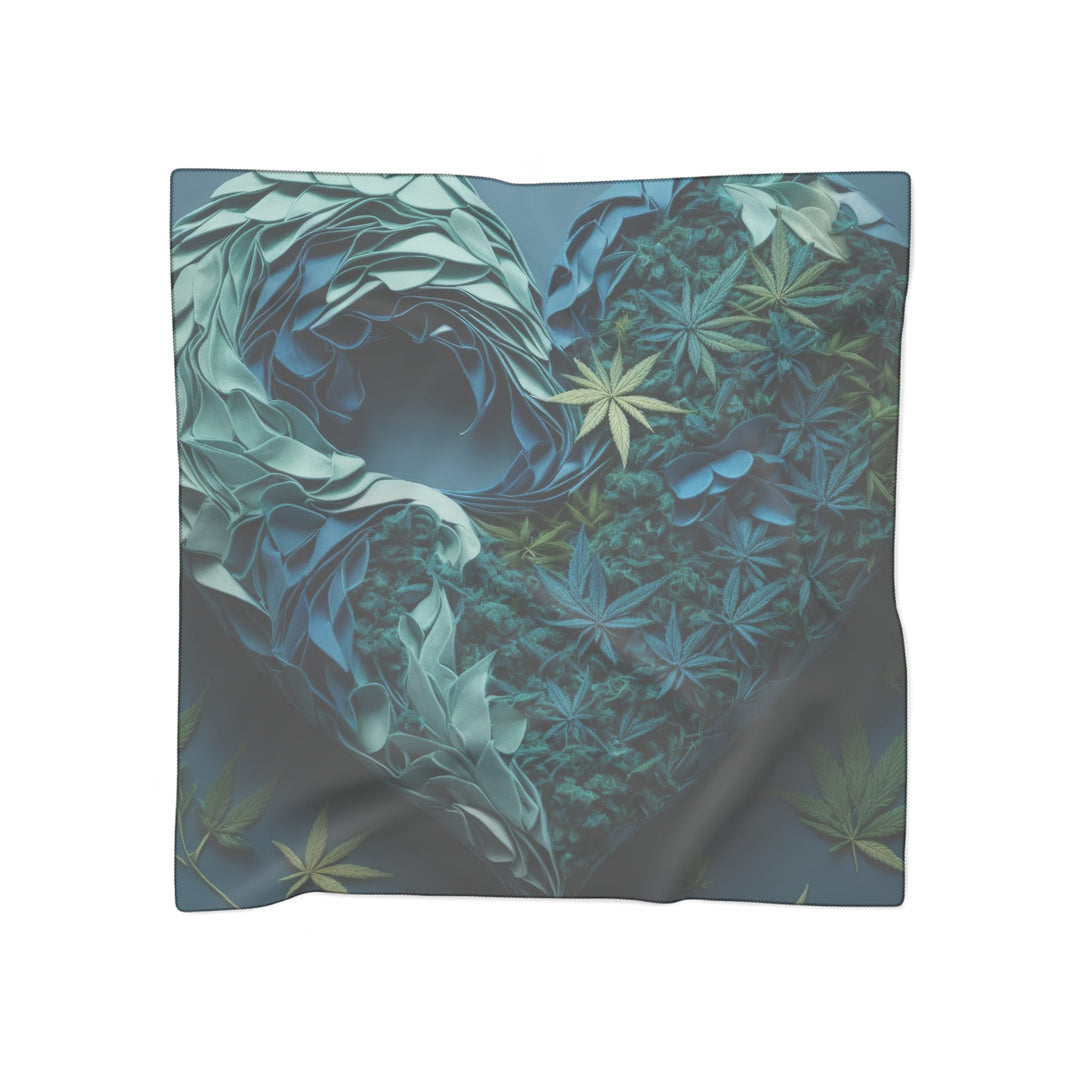 Cannabis Heart Art - Poly Scarf - Accessories - g(0D·IO) - Poly voile - 50" × 50" -