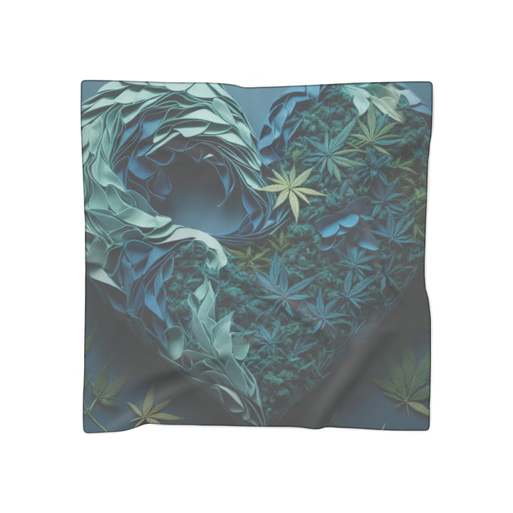 Cannabis Heart Art - Poly Scarf - Accessories - g(0D·IO) - Poly voile - 25" × 25" -